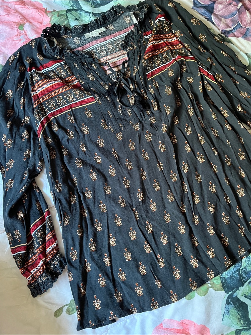 Pale Sky Gorgeous Peasant Top Blouse Size 3X